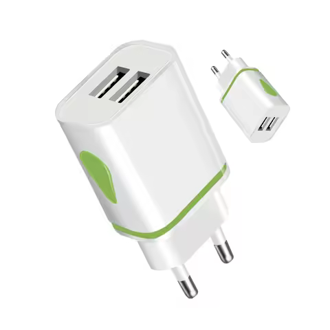 Dual Port USB Wall Charger 5V 2A Travel Power Adapter EU US Plug For iPhone 11 12 13 14 15 16 17 Pro