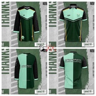 Tshirt Jersey Muslimah Merdeka 2024 New Design Green Long Sleeve Baju Jersey Couple Muslimah Custom Name and Number Baju Jersey Collar Lelaki Polo Shirt