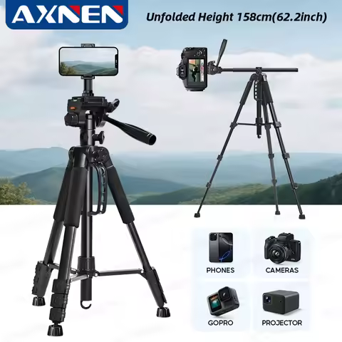 Professional Tripod Aluminum 62”158CM Adjustable Height 360° Ball Head Quick Release for Camera DSLR