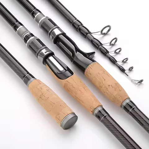 Portable Telescopic Fishing Rods 1.8M -3.0M Carbon Fiber Ultralight Spinning Casting Fishing Rod Lur