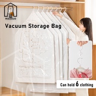 Hanging Vacuum Storage Bag Reusable Space Saver Compressed Bag with Hangers