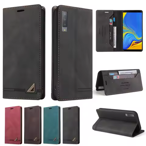 Magnetic Flip Leather case For Samsung Galaxy J6 J8 A6 A7 A8 2018 J3 J5 J7 2017 A20E A50 A70 M31 Not