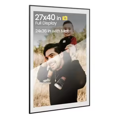 27x40 Aluminum Metal Frame Black Photo Frame 24x36 with Mat or 27x40 Without Mat for Wall Mounting W