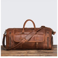 Inkage Leather Travel Duffel Suitcase for Men's Handbag, crazy hourse