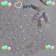 GESH1 Nail Sticker, 5D Butterfly Shell Light Nail Art Transfer Sticker Paper,  Self-adhesive Manicures Decorations Metallic Mirror Nail Decal Stickers Women Girls
