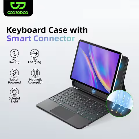 Smart Pogo Pin Magic Keyboard Case for iPad Pro 11 2024 Air 4 5 iPad 10th Generation Pro 12.9 Air 13