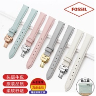 Fossil Fossil สายนาฬิกาหนังแท้แบบนุ่ม Grainless สายหนังลูกวัวรุ่นดั้งเดิมสำหรับผู้ชายและผู้หญิงพินหัวเข็มขัดหัวเข็มขัดผีเสื้อ 18