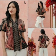 Blouse batik B2949 lengan pendek / Atasan batik wanita