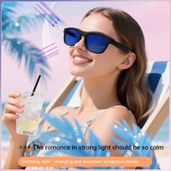 GV90 AI Smart Glasses Open Ear Headset Touch Control Music HD Call UV400 Bluetooth Sunglasses Dimmin