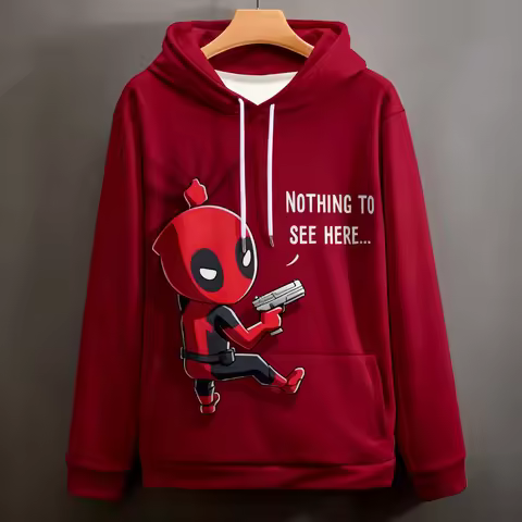 New 3D printed Marvel Deadpool printed men's and women's quick-drying hoodies made of polyester fibe
