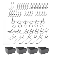 54pcs Pegboard Accessories Organizer Kit, Pegboard Hooks Set for Hanging Storage