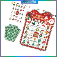 zzz Christmas Themed Bingo Game Set With 33 Cards Family Gathering Supplies