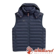 [wildland] Male 700FP Detachable Hood Light Warm Down Vest {Blue Black} 0B32172