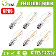 6 Packs Vintage Edison Bulb LED Dimmable Candelabra Light Lamp C7 0.5W 220V E12 E14 LED 90% Energy S