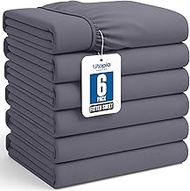 Utopia Bedding Twin Fitted Sheets - Grey (6 Pack)