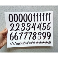Sticker Nombor Untuk Decoration 0-9 Size A4