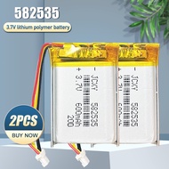 582535 602535 3.7V 600mAh Rechargeable Lithium Polymer Battery Li-ion Cell For DVR GPS LED Lights Sm