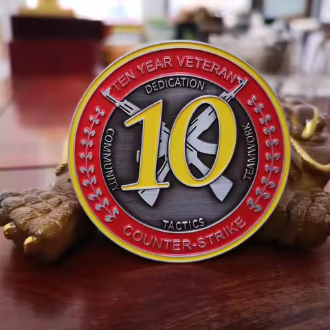 CSGO CS GO Counter Strike Ten Year Veteran Coin 10 years Medal Coin CSGO Ten Year Collectable Coin F