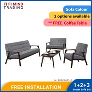Dampper 1+2+3 Seater Fabric Sofa with Coffee Table/ Sofa Set/ Sofa Kayu