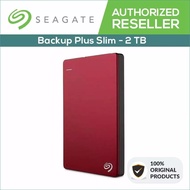 2024 Seagate 2TB HDD Backup Plus Slim Portable External Hard Disk Drive USB 3.0 (Red)