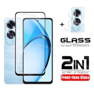 2 in 1 OPPO A60 Screen Protector + Lens Protector Full Cover OPPOA60 OPPO A 60 A60 Tempered Glass Fi