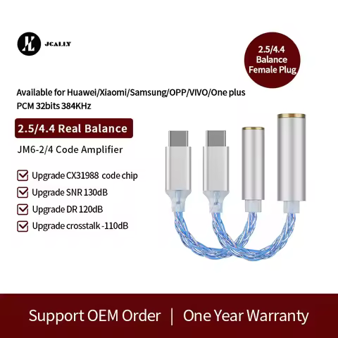 JCALLY JM6 Type-C to 3.5mm CX31993 Digital Audio Portable Decoding Amp Hifi DAC Mobile USB Type C to