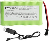 Fayerkar 7.2V NI-MH Battery, 2400mAh Rechargeable AA RC Car Battery, 7.2V Battery with Charging Cabl