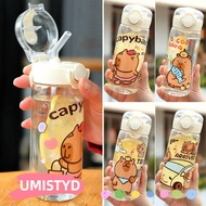 UMISTYDREAMUM9U Children's Water Cup, Leak-Proof Portable Capybara Straw Water Bottles, Cartoon 400M