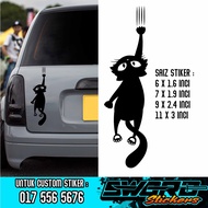 STIKER KUCING CAKAR / CAT STICKER / KUCING COMEL / STIKER KERETA / STIKER MOTOR / STIKER LAPTOP