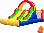 HuaKastro 16x7.2FT Inflatable Bounce House with 2 Racing Slides & Large Climbing Wall, 3 in 1 Kids I