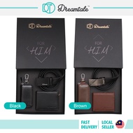 Dreamtale Dompet Lelaki Set Hector Premium Men Wallet Belt Car Keys Pouch Gift Set MFS049