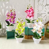 Desktop Artificial Orchid Flower Bonsai Plant in Plastic Pot for Wedding Parties
