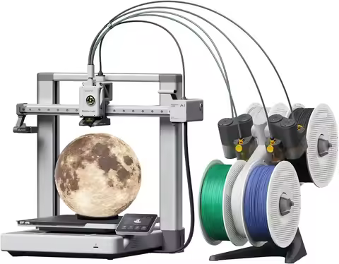 Bambu Lab A1 Combo + LED Lamp Kit, Multi-Color 3D Printing (with AMS lite) | Beginner-Friendly Ecosy