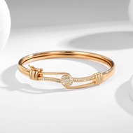 Lanmi Jewelry Gelang Wanita Model Baru Emas/Titanium/Anti Luntur Gelang Dewasa Murah Mata Zirkon Gel