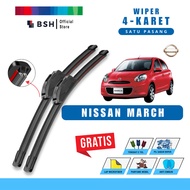 Nissan March Quad 4 Wiper Rubber Bonus 5 Products