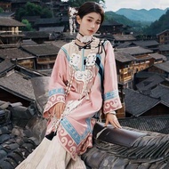 Ethnic Style Big Kids 2025 Ethnic Costume Design Sense Printing Retro Style Commuter Suit Dance Perf