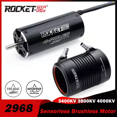 Rocket-RC 2968 Waterproof Sensorless Brushless Motor 3400KV 3800KV 4000KV 4mm Water Cooling Jacket f