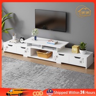 LI-6 Ft Retractable TV cabinet/rak tv/rak tv kayu/Kabinet Tv/Almari Tv/Tv console/TV Media Storage Cabinet With Drawers