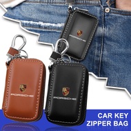 Leather Key Wallet Car Key Bag Multi Function Key Case For Porsche Boxster Cayenne Panamera Macan Ca
