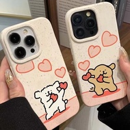 Cartoon Cute Love dog Case Compatible for IPhone 7Plus 15 11 14 12 13 Pro Max 15 6 6S 8 7 Plus XR X XS Max SE 2020 Creative Trendy Brand