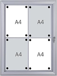 FRANKEN Security - Indoor Fireproof Folding Door Display Case 4 x A4 52.1 x 69.6 x 2.3 cm Fire Class