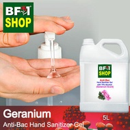 Anti Bacterial Hand Sanitizer Gel with 75% Alcohol  - Geranium Anti Bacterial Hand Sanitizer Gel - 5L
