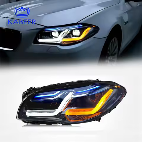 KABEER 1 Pair LED DRL Dynamic Turning Front Headlight Assembly For BMW 5 Series F10 F11 2010-2017 Xe