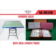 A1 Size 37mm Crystal Pink Mahjong Set &amp; Foldable Blue Edges Mahjong Table/ 2 items Combine Sales/Free Assembly