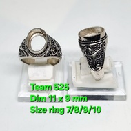 Ring emban alpaka super dim 11x9 tanam / pengikat ring cincin batu akik eceran