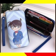dompet lelaki beg dompet lelaki Detektif Conan Kartun Jepun dan Anime Korea Duit syiling Comel Purse Menegak Beg Kanak-kanak Dompet Zip Panjang Dompet