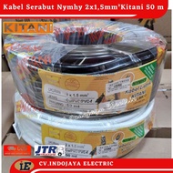 Kabel Serabut Nymhy 2x15 Kitani Kabel Panjang 50 Meter Kabel Listrik Serabut