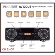 DYNAMAX AV100UB Karaoke Amplifier AV Receiver with Bluetooth, USB, SD, FM, 2 Mic Input