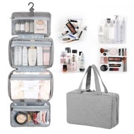 HOME LIVING - 日本暢銷旅行收納包 防水掛鉤洗漱包 掛鉤旅行出差化妝包 旅行化妝品收納包 多用途收納袋 護膚品收鈉包 化妝包 洗漱包 梳洗包 (灰色)