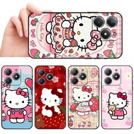 Waterproof soft silicone phone Realme C51S C67 C68 C63 C61 P1 Note 50 Cute White Kitten Print case a